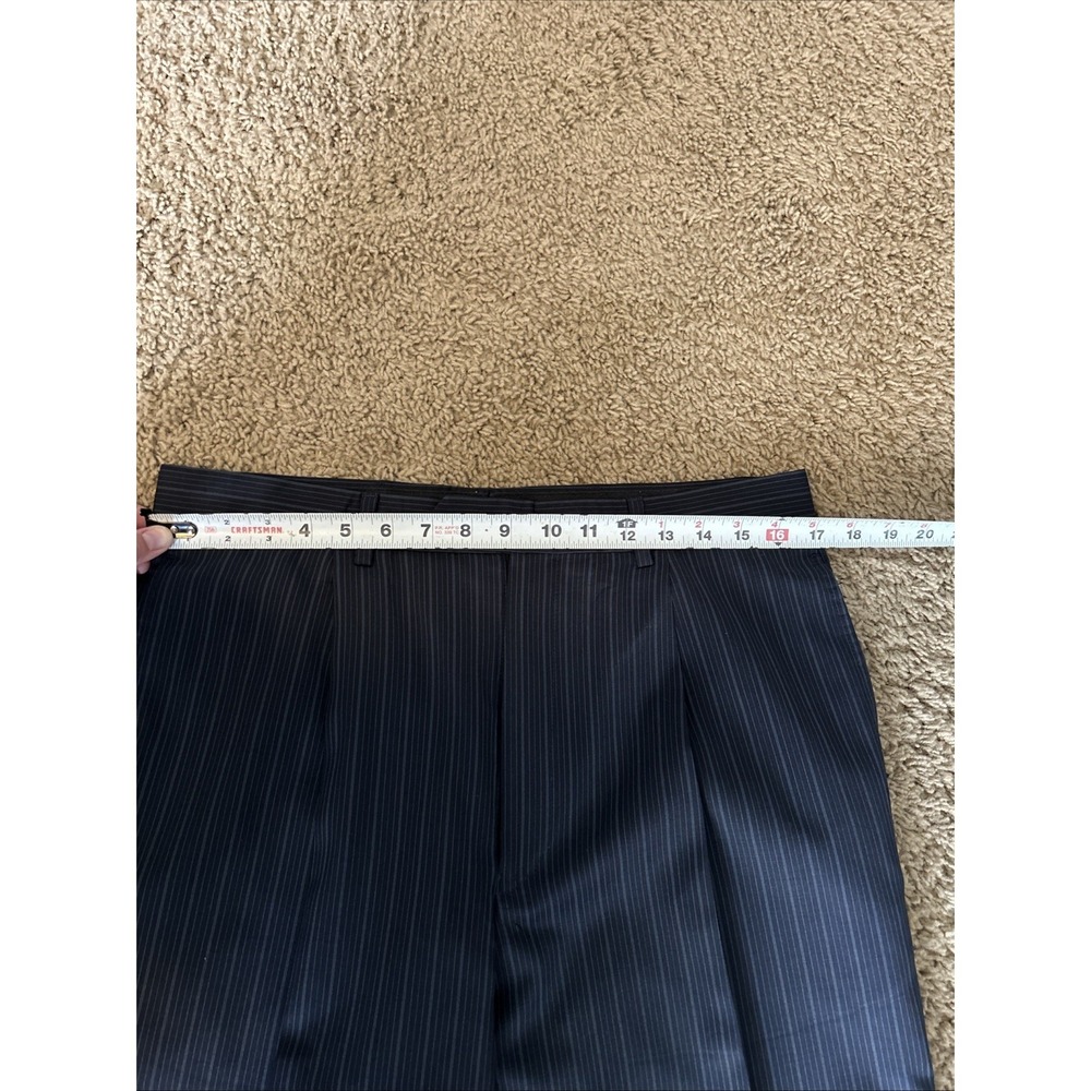 Calvin Klein Suit Mens 40R black Pinstripe 2 Button 100% Wool 34x28 Pants - Picture 12 of 14